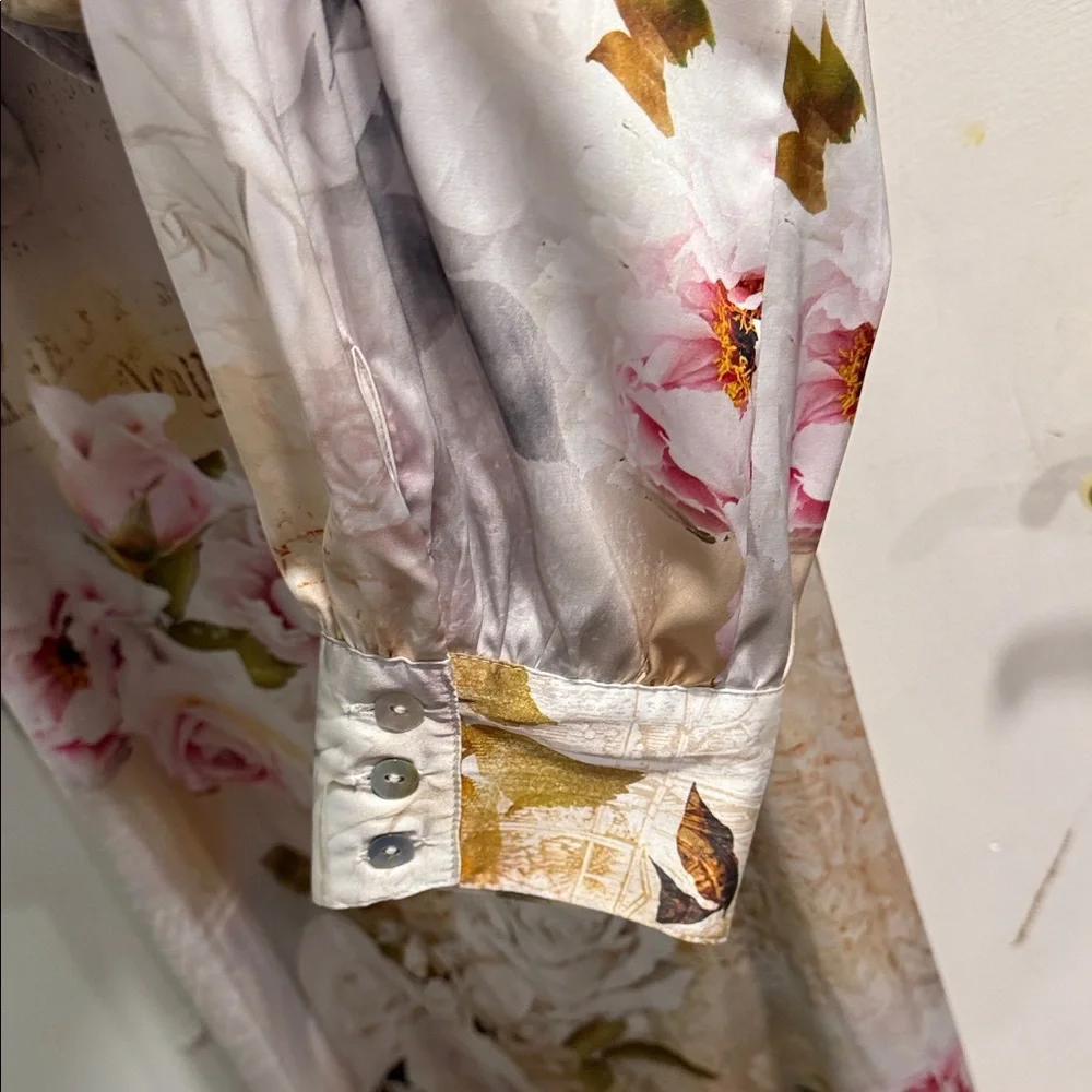 Floral Cream Midi 2 sleeveless dress with coordinating blouse - Picture 6 of 14